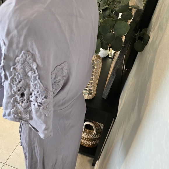 Anthropologie Astr Women’s Lavender Flutter Sleeve Crochet Dress Size S - Picture 6 of 9